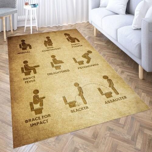 Toilet Carpet for Living Room 3D Anime Cartoon Rug Gamer Teen Room Bedside Lounge Rug Kids Children Floor Mats