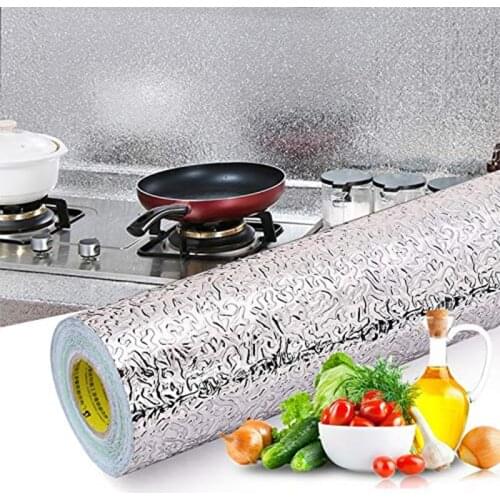 Easy Cleaning Aluminum Foil Kitchen Oil-proof Stickers Anti-fouling Heat Resisting Waterproof Kitchen Stove Stickers Wallpaper