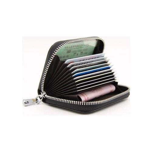 Women Small Wallet Handbag Mens Wallet Genuine Leather Credit Card Holder Rfid Blocking Zipper Pocket