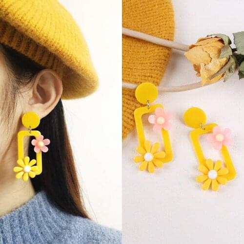 Fashion Cute Animal Earrings for Women Cute 3D Cartoon Colorful Jewelry Lovely Flower Duck Bear Bird Stitch Jewelry Gifts