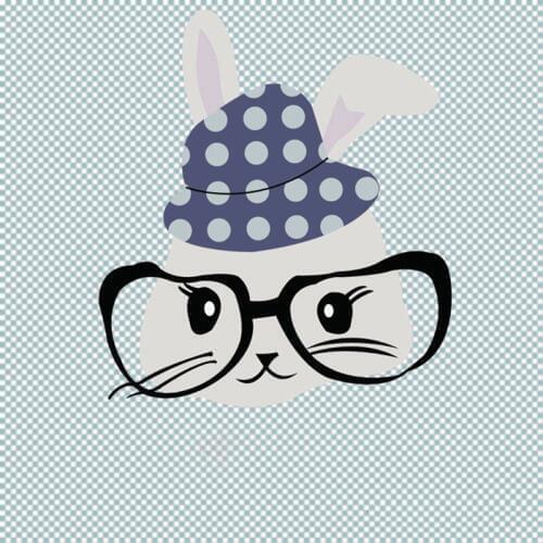 Fashion Cartoon Glasses Rabbit Iron On Patches Stickers Washable Appliques A-level Heat Transfer For DIY Accessory Clothes Decor