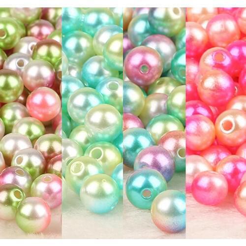 6mm Approx 200pcs Plastic ABS Imitation Pearl Colorful Beads Round Loose Beads for Jewelry Making Bracelets Findings Wholesale
