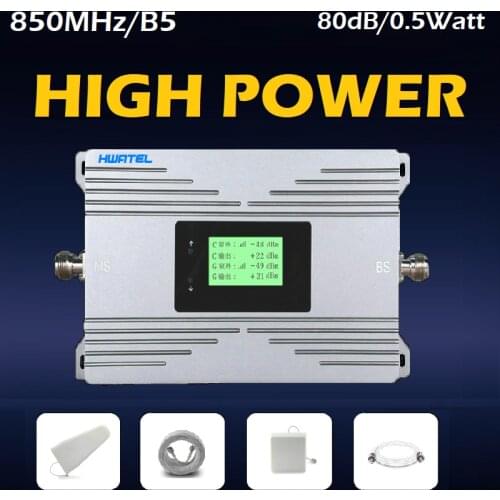 3G repeater B5 850 MHZ 2G CDMA GSM signal amplifier band 5 800M cellphone mobile network booster 0.5 watt 27dBm 80db high gain