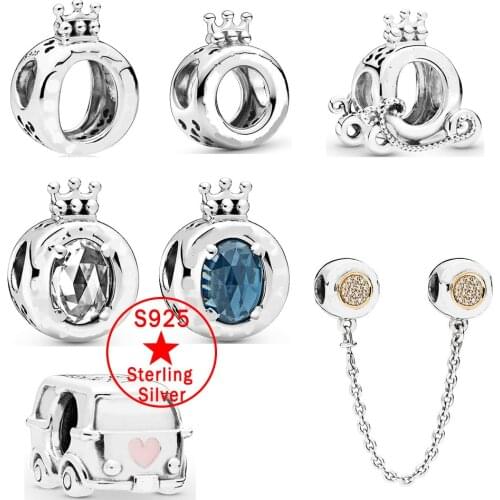 Hot 925 Sterling Silver Desny Mini Fashion Charm Silver Pendant Fits Original Pandora Bracelet DIY Ladies Jewelry Making