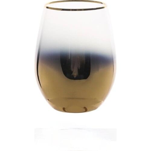 Glass with Gold Rim Simple Starry Sky Gradient Creative Home Milk Juice Bottle Elegant High-end Light Transparent Coffee Cup