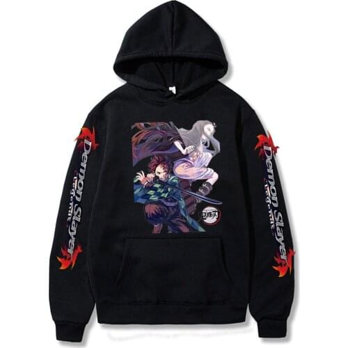 Anime Demon Slayer Graphic Long Sleeve Hoodies Harajuku Sudadera Sweatshirts