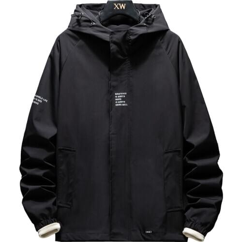 2020 LES KOMAN New Hooded Jackets Men Letter New Color Windbreaker Jacket Fashion Coat Men Hip Hop Streetwear Jacket Men