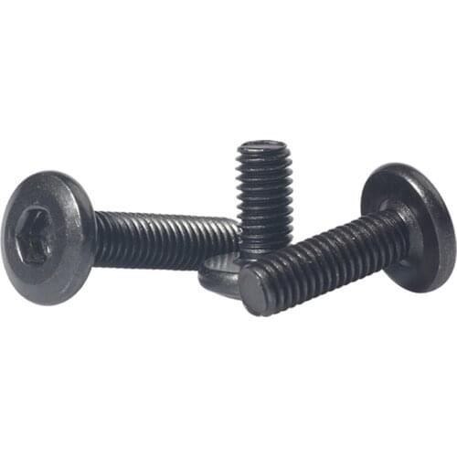 10 M8 Black Hypotenuse Flat Head Hex Drive Screw Down Side Furniture Screws