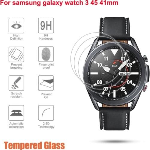 Tempered Glass For Samsung Galaxy Watch 3 45mm HD Premium Film For Galaxy Watch3 41mm Anti-Scratch Screen Protector Cover
