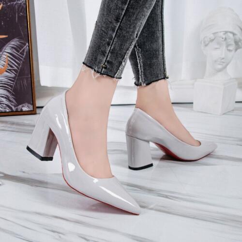 Large size womens high heels European and American fashion sexy thick with single shoes size 41 42 43 44 45 46
