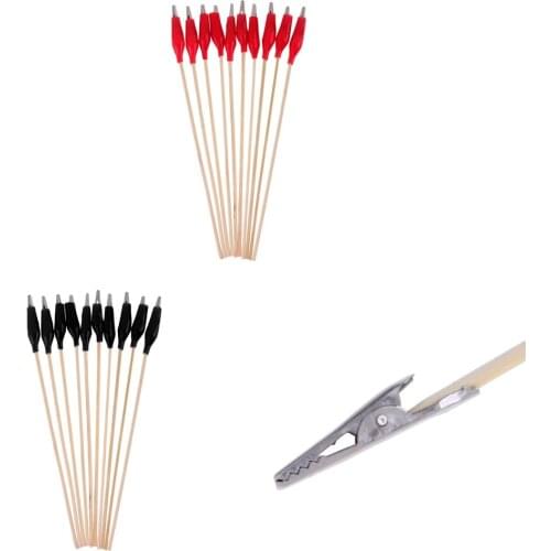 10 Pieces Alligator Clip Stick Airbrush Hobby Model Parts Tool Supply Black Red