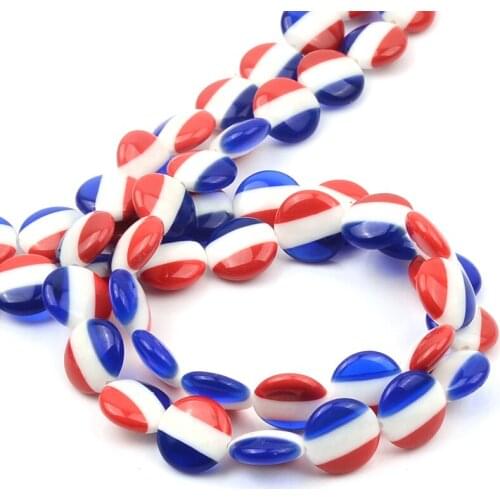 12mm Charm Pattern Flat Round Beads Lampwork Glass Beads Spacer Loose Beads For Jewelry Making DIY Bracelet Necklace