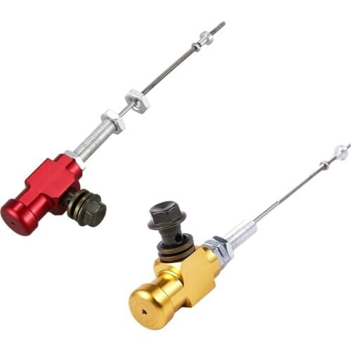 2Pcs Motorcycle Hydraulic Clutch Master Cylinder Rod Brake Pump M10X1.25Mm Aluminum - Gold & Red