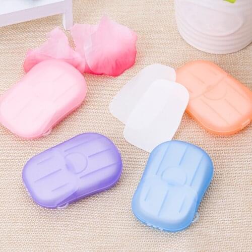 20Pcs/Box Disposable Soap Paper Travel Soap Paper Washing Hand Bath Clean Scented Slice Sheets Mini Cleaning Soap Paper