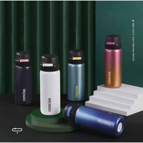 380ML Bouncing Cover Stainless Steel 304 Coffee Mug Leak-Proof Thermos Mug Travel Thermal Cup Thermosmug Water Bottle For Gifts