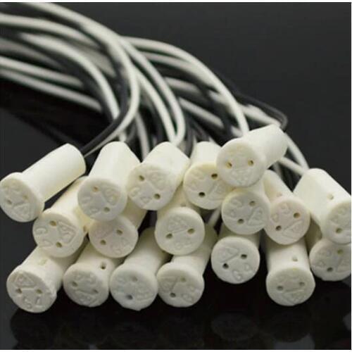5PCS/LOT G4 Base g4 Socket plug special ceramic g4 Holder Head Wire Connector G4 ceramics Lampholders base 250V 2A 10cm