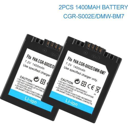 CGAS002 Battery For Panasonic DMC-FZ1 DMC-FZ10 DMC-FZ10EG-K DMC-FZ3B S002/DMW-BM7 1400mah CGA-S002E Camera Batteries