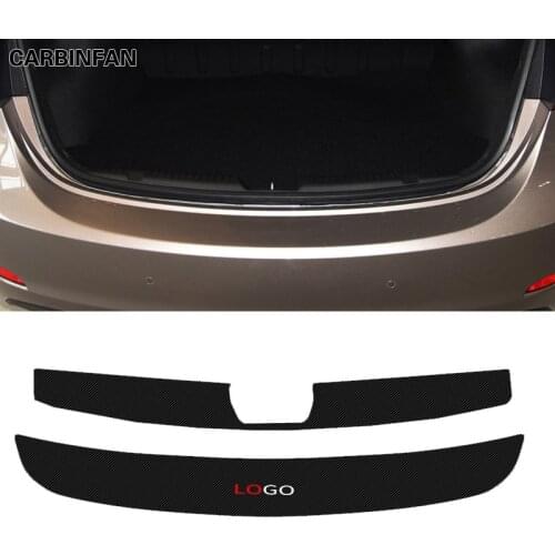 Car sticker carbon Fiber Rear Bumper Guard Door Sill Leather Decal Cover Protective AccessoriesFor Hyundai Elantra 2012-2015 P53