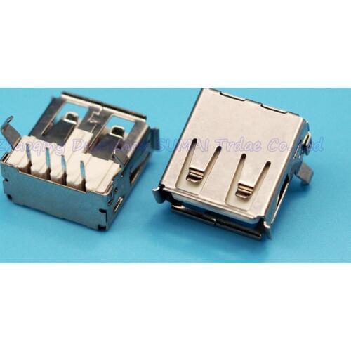 Free shipping comment 2.0 USB A type USB female Jack Socket 2.0 USB 90 Degree Connector 500pcs/lot