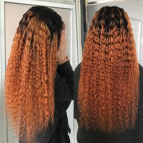 Bestsojoy Curly Human Hair Lace Front Wigs For Women Ombre 613 Honey Blonde Ginger Brazilian Human Hair Kinky Curly Wigs Remy