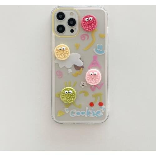 3D Cartoon Chocolate Monster Sparkling Case for iPhone 12 Pro Max Back Phone Cover for 12 11 Pro Max X XS XR 8 7 Plus SE 2020