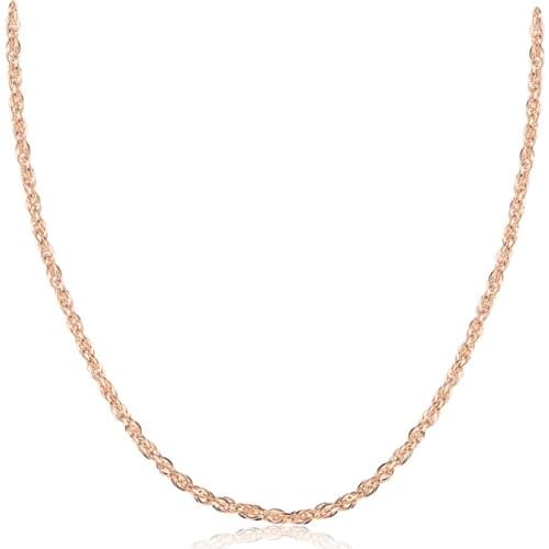 14K Solid Gold jewelry 14ct Real Gold pawnable 1.5mm rope chain necklace for woman