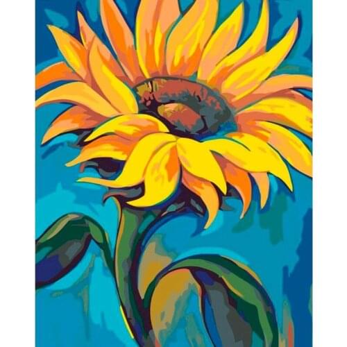 GATYZTORY Sunflower DIY Painting By Numbers Modern Wall Art Picture Acrylic Coloring City Paint On Canvas For Home Decors Artwor