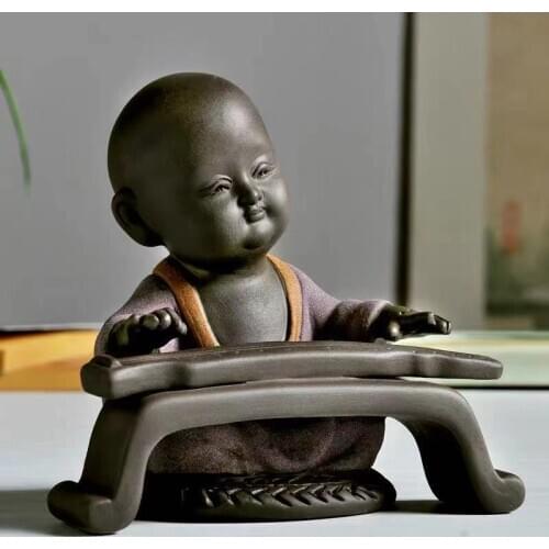 Creative Small Ornaments Tea Table Dolls Colorful Sand Pottery Tea Pet Qinqi Calligraphy And Painting