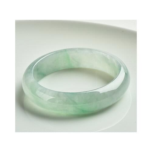 Natural Myanmar jadeite 54-64mm ice green bracelet elegant princess jewelry Hand-Carved Emerald Bangles