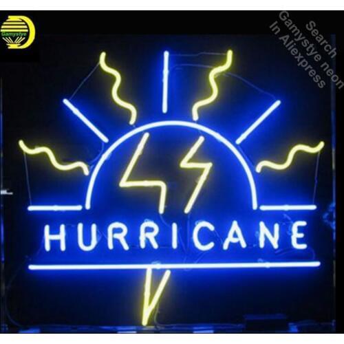 Hurricane Neon Sign Flash Decorate windows GLASS Tube display Handcraft Restaurant Light Signs custom personalized neon lamp