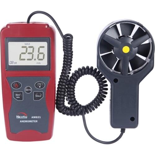 Nicetymeter AM821 LCD Handheld Digital professional Anemometer Wind Speed Meter with Vane Sensor Backlight