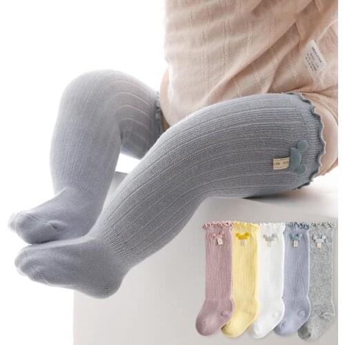 Toddler Baby Socks Cute Cartoon Animal Pattern Stocking Mesh Cotton High Spanish Baby Long Tube Socks for Spring Fall