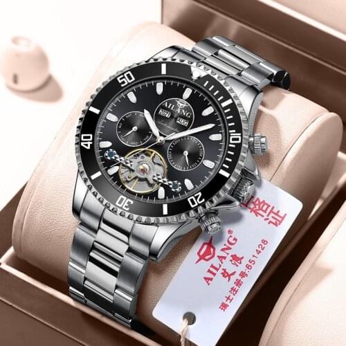 2021 AILANG new mens luxury automatic mechanical watch with calendar mens stainless steel waterproof watch Relogio Masculino