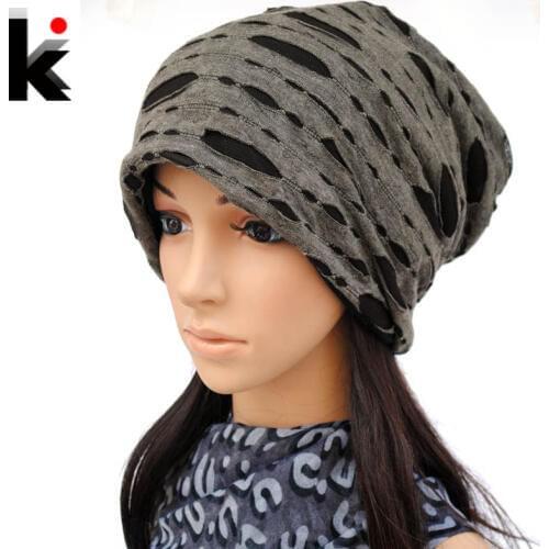 2018 autumn and winter double cutout piles cap hip-hop cap hat turban beanie hats for women and man 007