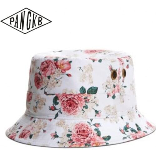 PANGKB PARIS Bucket Hat for men women bucket cap fashion floral summer vacation bob hat hip hop gorros fishing fisherman hat
