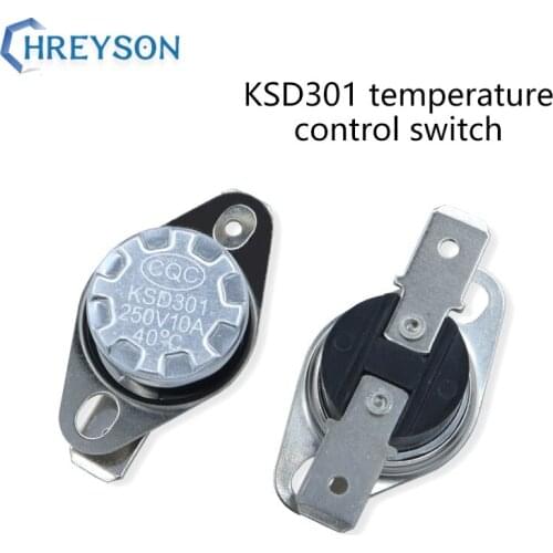 KSD301 Temperature Control Switch Normally Open Normally Closed 40/50/60/70/80/90/100/125 Degree Temperature Control 1Pcs