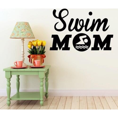Swimming Posters Swim Mom Wall Sticker Car Swimmer Decal Wall Decals Decor Mural Swimming Wall Decal Vinyl ov133