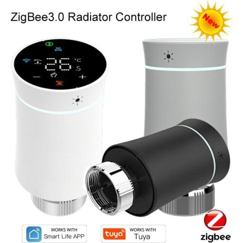New Tuya ZigBee Thermostat Smart Radiator Actuator Valve ZigBee2MQTT Programmable TRV Temperature Controller Alexa Voice Control