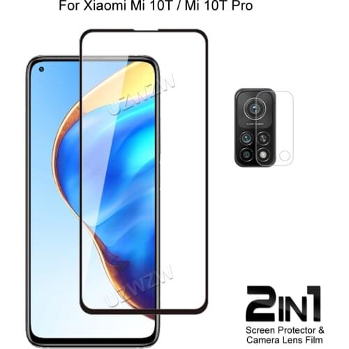 For Xiaomi Mi 10T / Mi 10T Pro 5G Front Screen Protector Protective Tempered Glass & Camera Lens Film