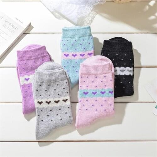 Women Winter Socks Thicken Warm Rabbit Wool Socks Women Thermal Fox Cotton Socks Woman Cartoon Animal Pattern Sock