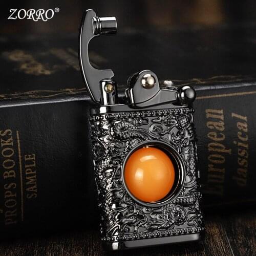 Zorro Metal lighter Creative old-fashioned Running Alloy Retro Personality Rocker arm Kerosene Lighter male Boyfriend