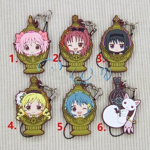 1pcs Anime Keychian Puella Magi Madoka Magica Kaname Madoka Akemi Homura Tomoe Mami Keychain Keyrings Portachiavi De Llaveros