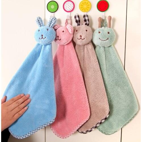 1PC Cartoon Rabbit Microfiber Towel Dry Hands Cloth Dishcloth Kitchen Oil Cleaning Accessories Dish Kitchen Tools