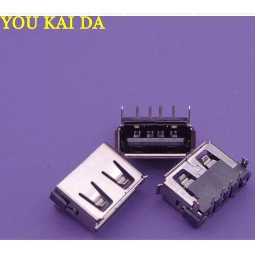 10-1000pcs micro usb jack socket Connector 2.0 Volume Edge Front Insert Short Body Black type A Mother 90 Degree charging port