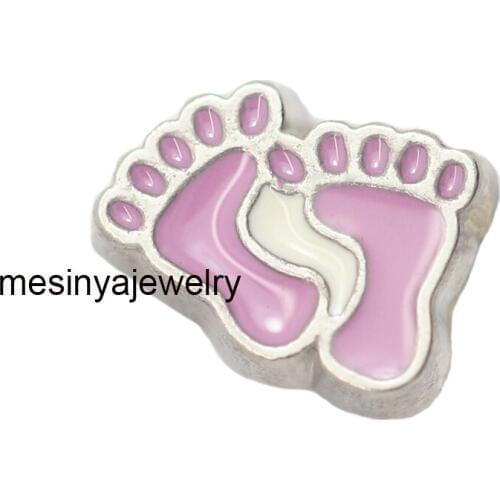 10pcs Baby Feet Custom Floating Charms For Glass Locket