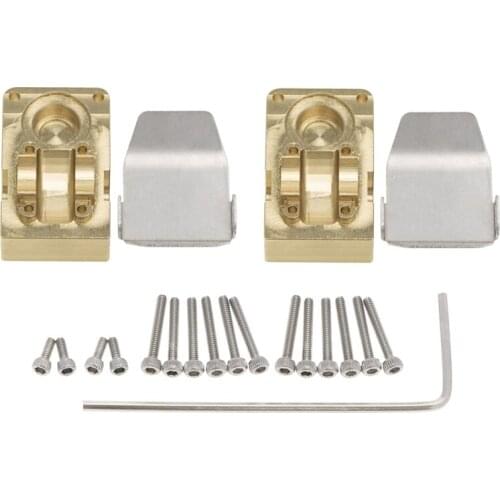 2 Set Brass Front Rear Differential Diff Cover with Axle Armor for AXIAL SCX24 90081 1/24 RC Crawler Car Upgrades Parts