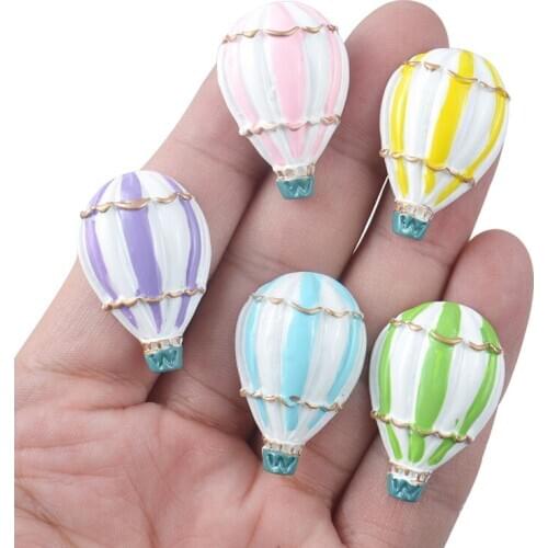 20Pc 32mm Resin Hot Air Balloon Hairpin Crafts Christmas Decoration Flatback Cabochon Embellishment For Scrapbook DIY Accessoris