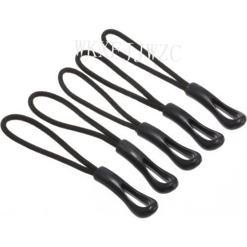 20pcs Black Zipper Pulls Strong Hollow Nylon Cord with Rubber Gripper Pull To Fit Any Zipper Materials-Zipper Fixer