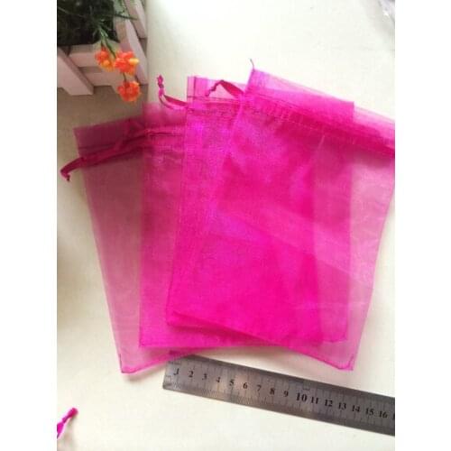 Free Shipping 200pcs Fuchsia Bags 13x18cm Christmas Wedding Gift Bags Jewelry Bags Gift packing Pouches
