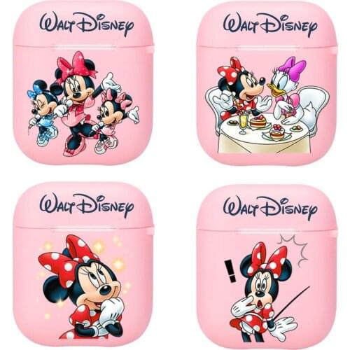 Disney Lovely Mouse Minnie and Mickey Silicone Bluetooth Wireless Earphone Case for AirPods Protective Cover Skin Accessories Po